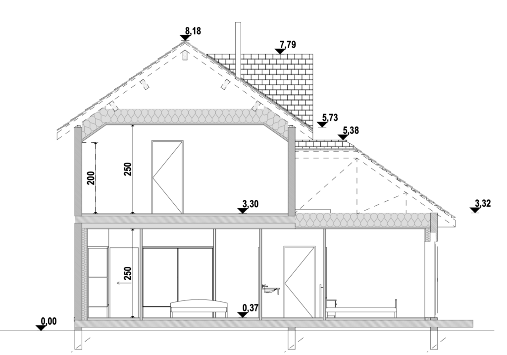 Plan de coupe d’un projet de construction