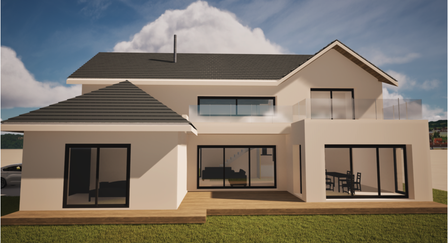 Maison 3D Béarn semi contemporaine
