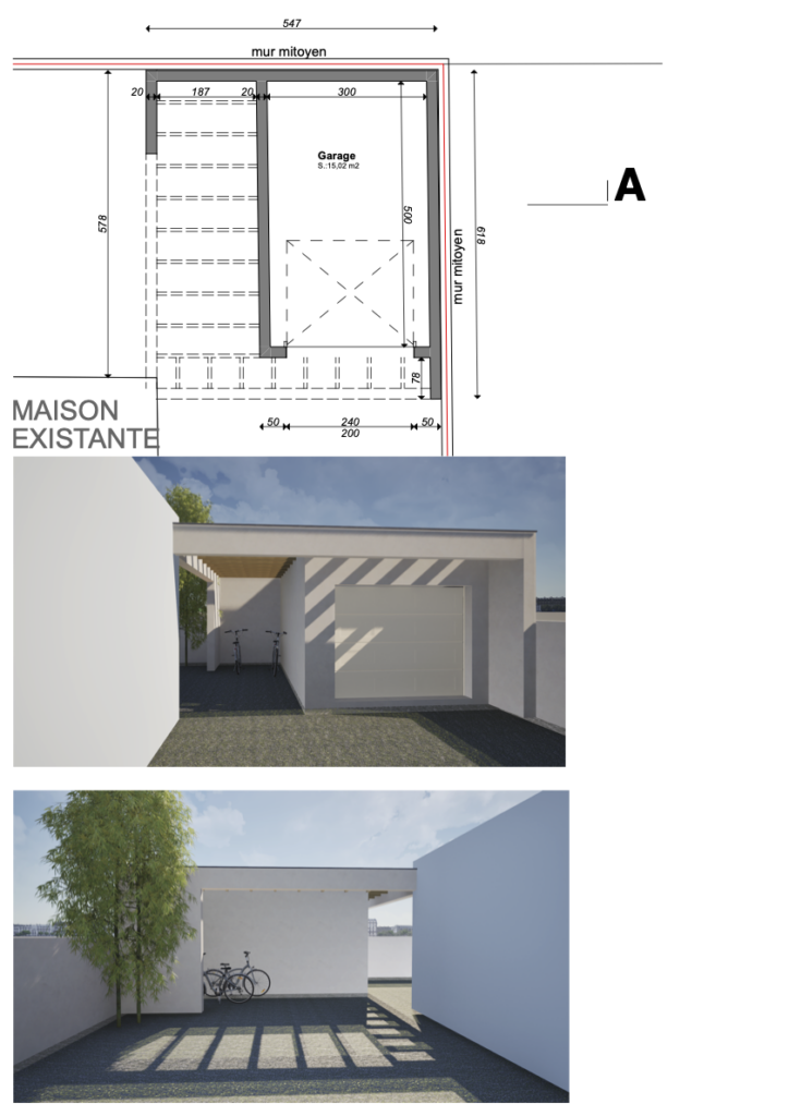 Plan Garage toiture terrasse 15m2