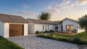 Plan 3D d’une maison semi-contemporaine près de Pau