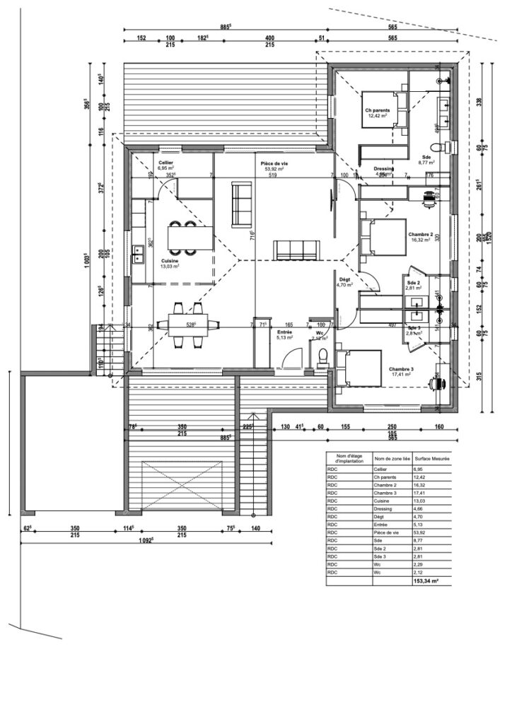 Plan d’une maison de 150 m² près de Pau