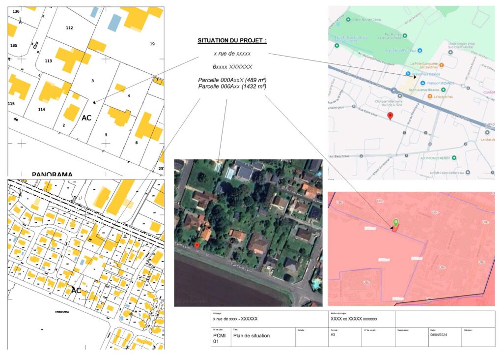 Exemple de plan de situation PCMI 1 pour un permis de construire